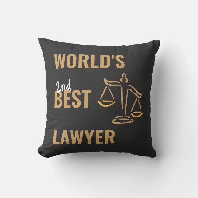 Coussin Meilleur avocat du monde. Idée cadeau de collègue. (Recto)