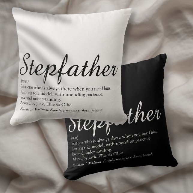 Coussin Meilleur beau-père de tous les temps, définition d (World's Best Ever Stepfather, Stepdad Definition Throw Pillow)