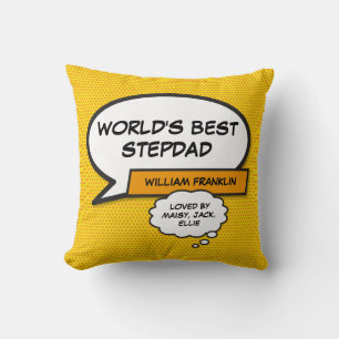 Coussin Meilleur Beau-Père Super-héros Amusant du Monde