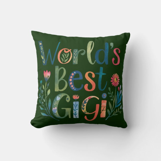 Coussin Meilleur cadeau de grand-mère GIGI au monde Annive (Recto)