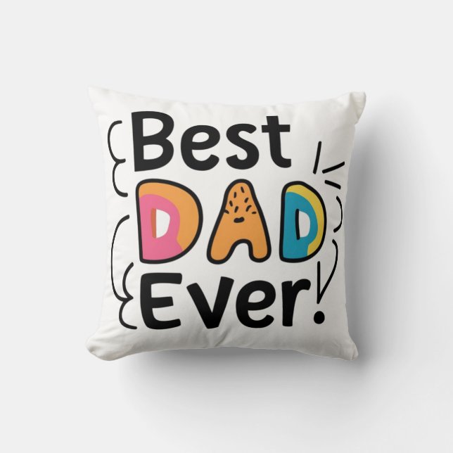 Coussin Meilleur cadeau de papa. Fête des Pères (Recto)