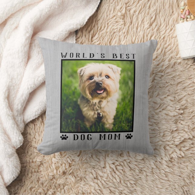 Coussin Meilleur Chien Maman Empreintes de pattes Pet Phot (Couverture)