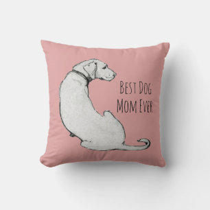 Coussin Meilleur Chien Maman Jamais Chien Art Blush Rose