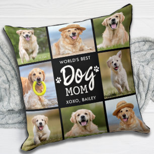 Coussin Meilleur chien MOM personnalisé 8 photo Collage