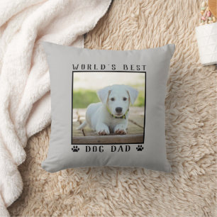 Coussin Meilleur chien papa Empreintes de pattes de chien 