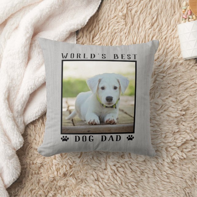 Coussin Meilleur chien papa Empreintes de pattes du monde  (Couverture)