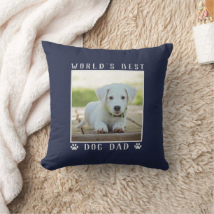 Coussin Meilleur Chien Papa Empreintes de pattes Photo Ani