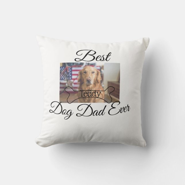 Coussin Meilleur chien papa jamais ajouter nom de l'animal (Recto)