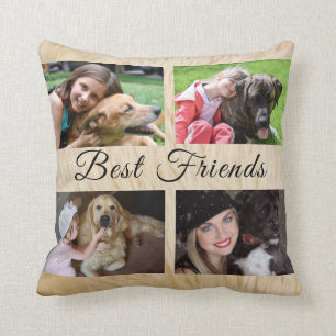 Coussin Meilleur Collage photo de chiens sur mesure 4