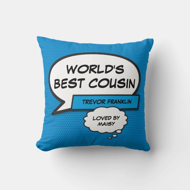 Coussin Meilleur Cousin du monde amusant Cool de BD modern (Recto)