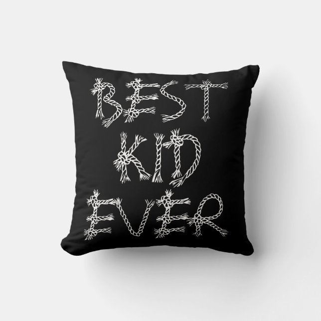 Coussin Meilleur enfant affirmation noir blanc chambre d'e (Recto)