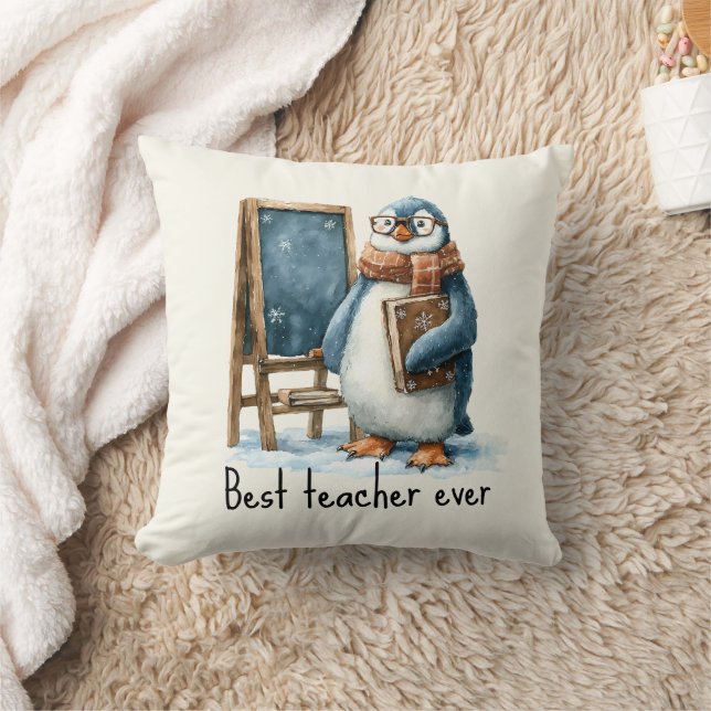 Coussin Meilleur Enseignant Jamais Conception de Manchot d (Couverture)