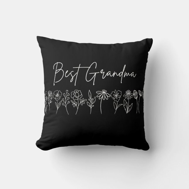 Coussin - Meilleur Fleur sauvage grand-mère (Recto)