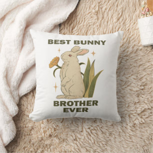 Coussin Meilleur Frère Lapin Ever Amoureux de Lapins Cool 