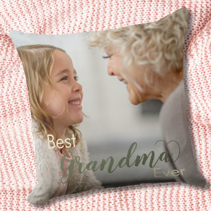 Coussin Meilleur Grand-Mère Jamais Vert Coeur Jeter Oreill