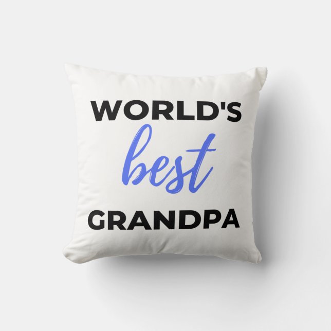 Coussin Meilleur Grand-Père du Monde bl (Recto)