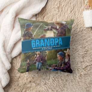 Coussin Meilleur grand-père du monde   Collage photo moder