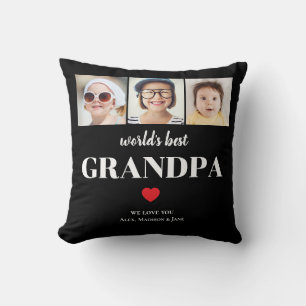Coussin Meilleur Grand-Père du Monde Nous t'aimons 3 Enfan