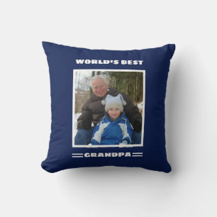 Coussin Meilleur grand-père du monde Photo personnalisée