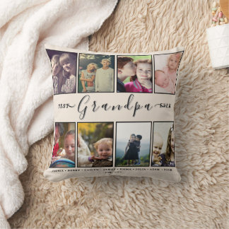 Coussin Meilleur Grand-Père Ever – Noms et 8 Photos des Pe