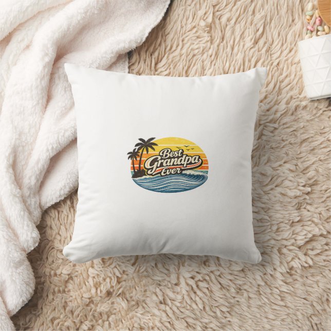 Coussin Meilleur Grand-Père Jamais Design Rétro Coucher de (Couverture)