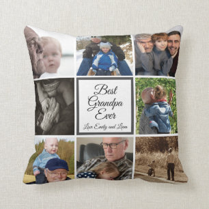 Coussin Meilleur grand-père jamais photo collage texte per