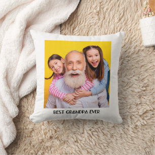 Coussin Meilleur Grand-Père Photo Simple Grand-Père