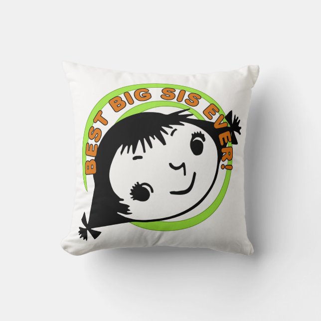 Coussin Meilleur Grand Sis Rétro (Recto)