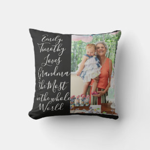Coussin Meilleur GRANDMA toujours personnalisé 2 photo Fêt