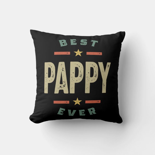 Coussin Meilleur Homme Pappy Ever Père Grand-pa Cadeau (Recto)