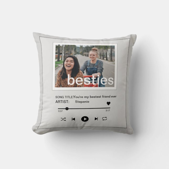 Coussin Meilleur joueur de musique de Besties drôle photo (Recto)