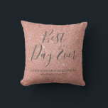 Coussin Meilleur Jour jamais Rose Gold Blush Pink Mariage<br><div class="desc">Best Day Ever Mariage Modern Girly Sparkle et Parties scintillant Rose Gold Blush Pink Party Coussin qui est parfait pour un Rose or ou rose rose ou Mariage ou Fête des mariées. Ce coussin de fête est parfait pour un cadeau Mariage de Fête des mariées. Si vous avez besoin d'autres...</div>