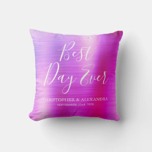 Coussin Meilleur jour jamais Rose rose violet Mariage