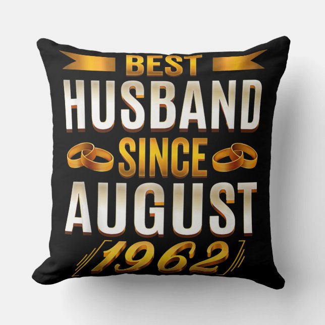 Coussin Meilleur Mari Drôle 58e Anniversaire de Mariage (Recto)