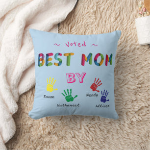 Coussin Meilleur Mère Mer Art Pastel Blue Personnaliser