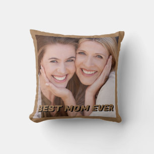 Coussin MEILLEUR MOM JAMAIS photo et lettres personnalisée