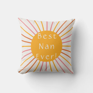 Coussin Meilleur Nan Jamais Boho Retro Sun