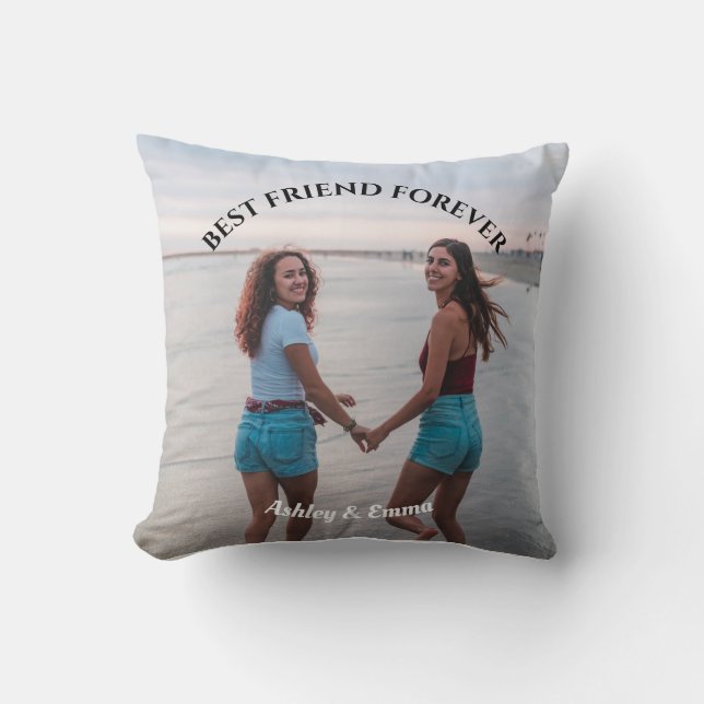 Coussin Meilleur nom et photo personnalisée pour les amis (Recto)