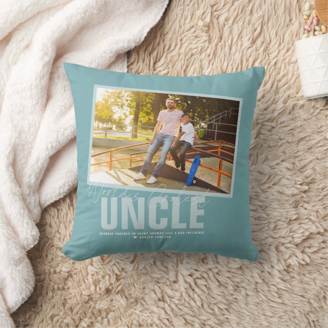 Coussin Meilleur Oncle du Monde | Collage Photo Moderne (Couverture)
