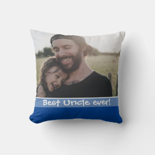 Coussin Meilleur Oncle jamais vous aimer Plus 2 Photo Bleu