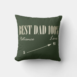 Coussin Meilleur Papa 100% Amour Patience Père Funky Couss