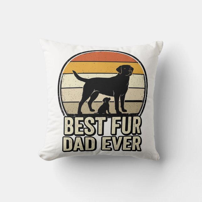 Coussin Meilleur papa à fourrure jamais conception de mail (Recto)