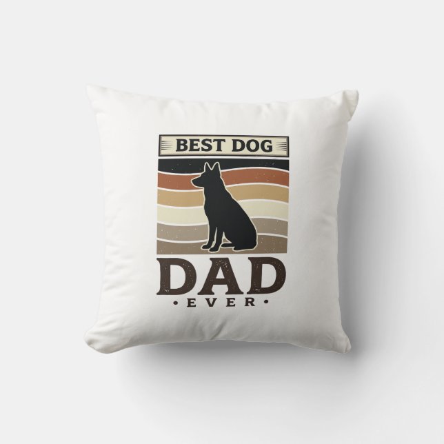 Coussin Meilleur papa chien de tous les temps Design vinta (Recto)
