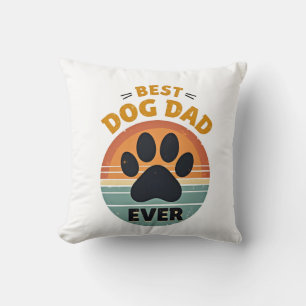 Coussin Meilleur Papa Chien de Tous les Temps Vintage Retr