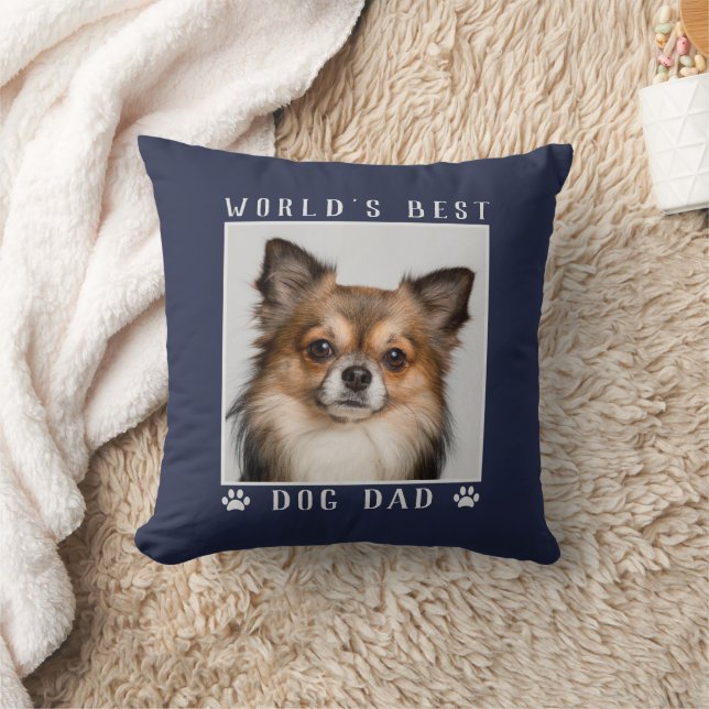Coussin Meilleur Papa Chien du Monde Empreintes de Patte P (Couverture)