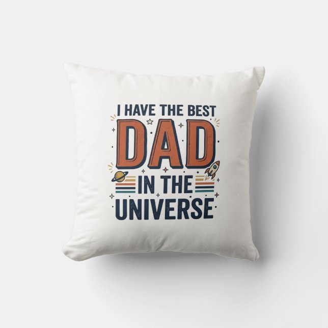 Coussin Meilleur papa de l'univers conception vectorielle  (Recto)