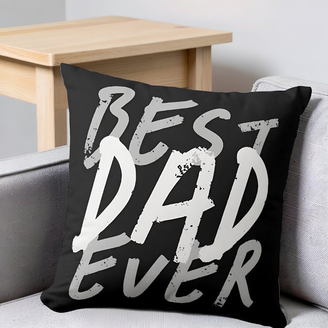 Coussin Meilleur Papa de Tous les Temps Moderne Blanc et G (Créateur téléchargé)