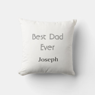 Coussin Meilleur papa de tous les temps nom simple minimal
