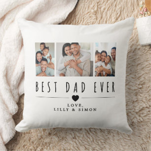 Coussin Meilleur Papa du Monde 3 Photos de Famille Perso