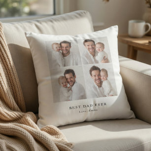 Coussin Meilleur Papa du Monde Photo   Fête des Pères Pers